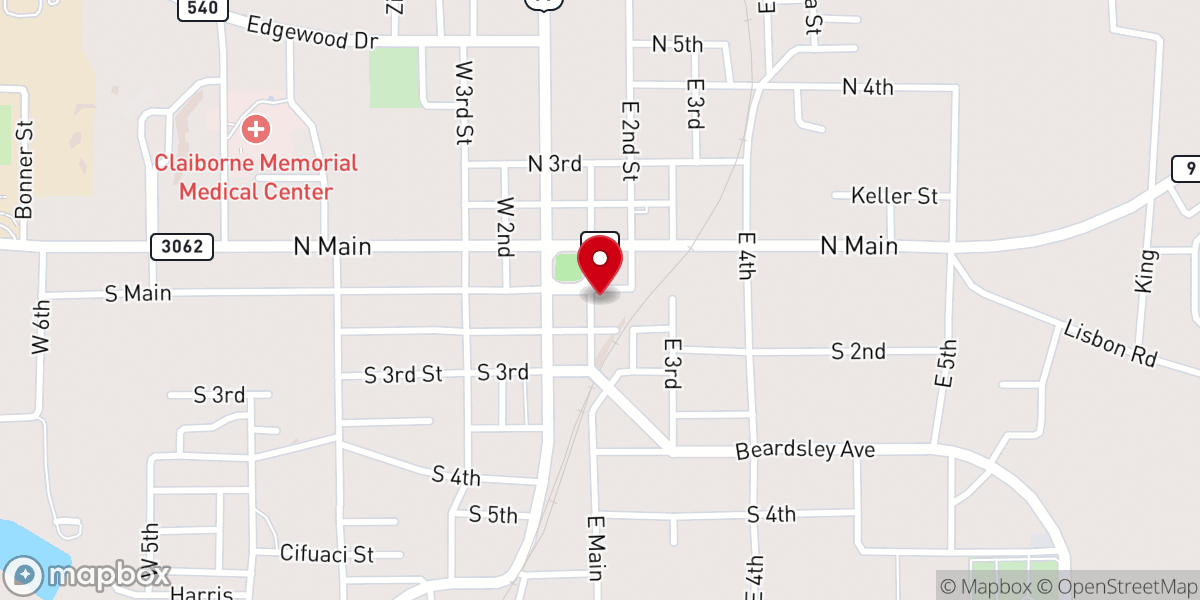 Map showing location of Homer City Hall