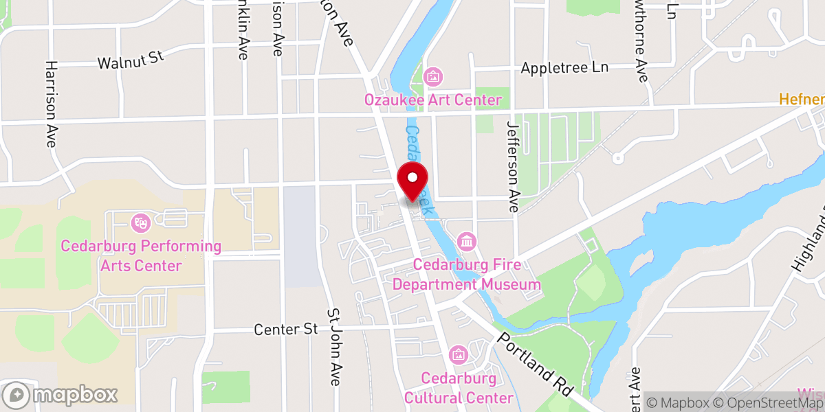 Map showing location of Advent Lutheran Church