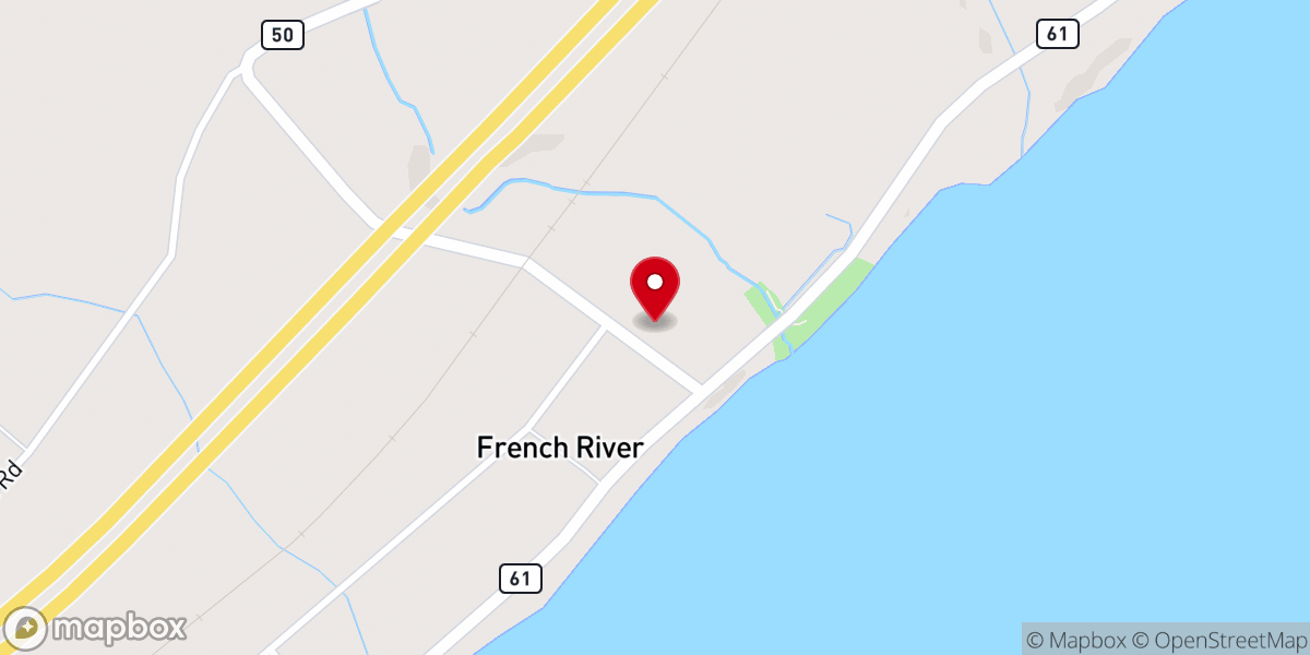 Map showing location of French River Lutheran Church