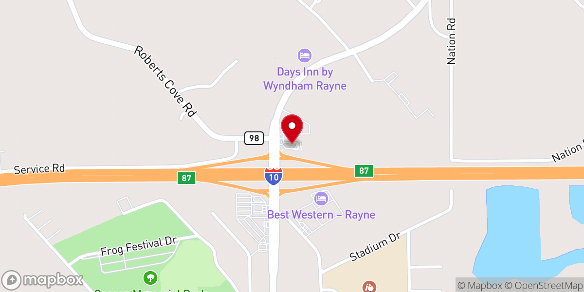 Map showing location of McDonald's