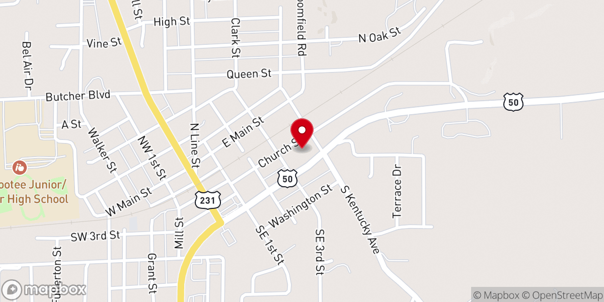 Map showing location of St John Catholic Church
