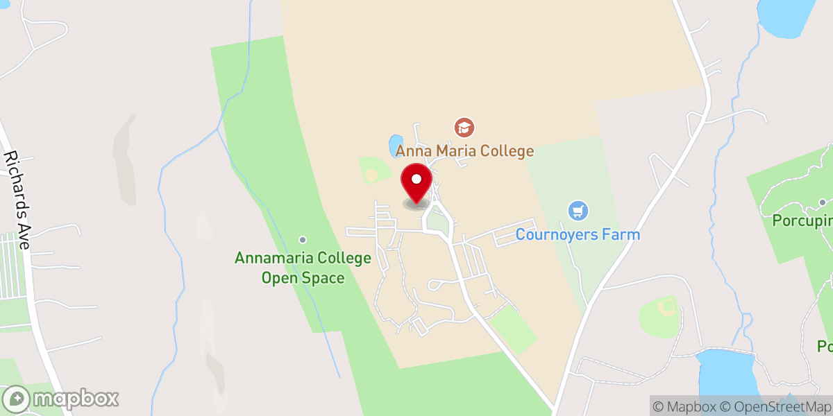 Map showing location of Madore Chapel at Anna Maria College