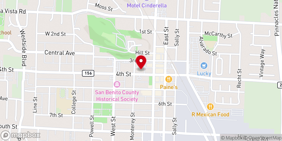 Map showing location of Legacy Church Hollister