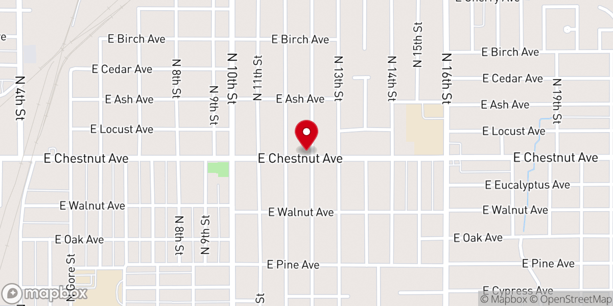 Map showing location of Enid United Pentecostal Church