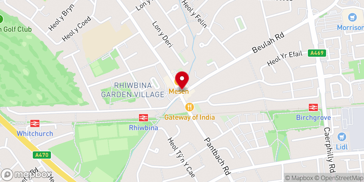 Map showing location of Beulah United Reformed Church