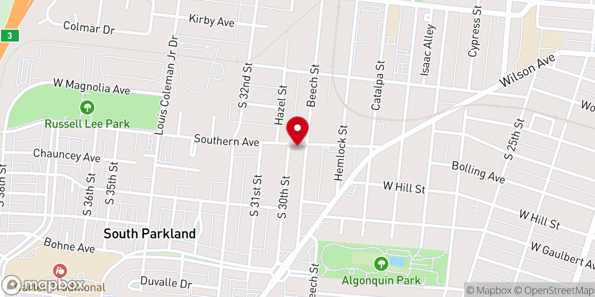 Map showing location of Saint Johns Missionary Baptist Church