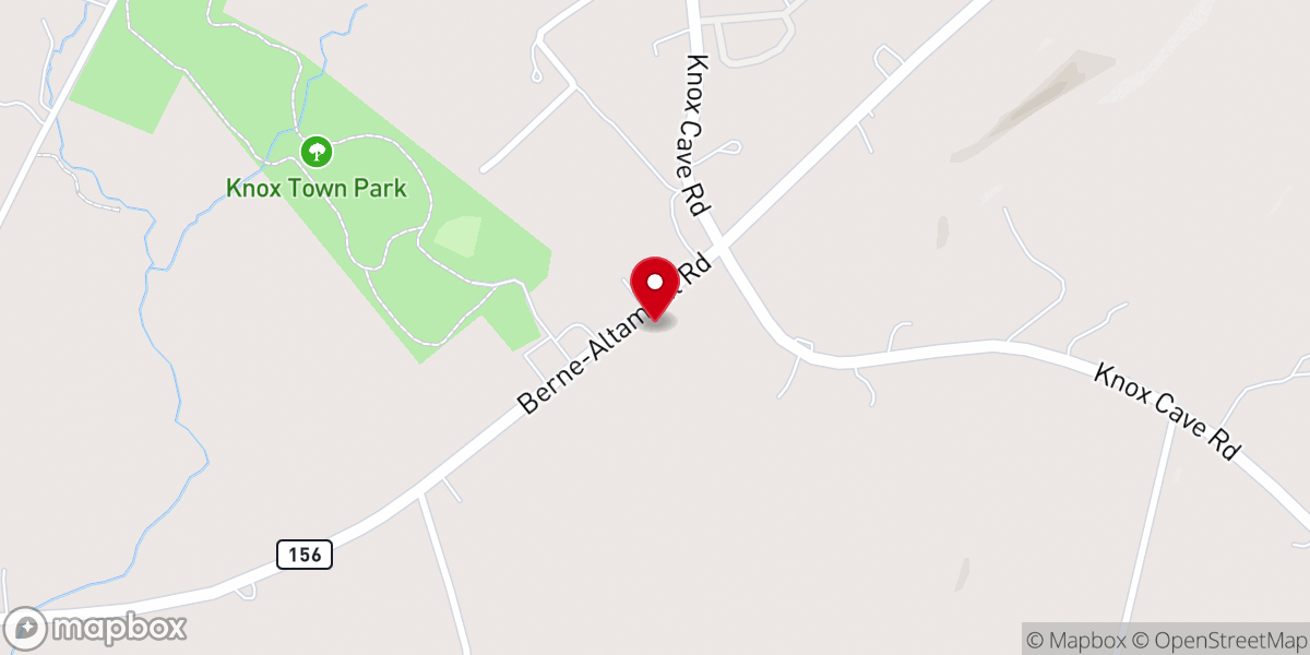 Map showing location of Knox & Thompson’s Lake Reformed Church