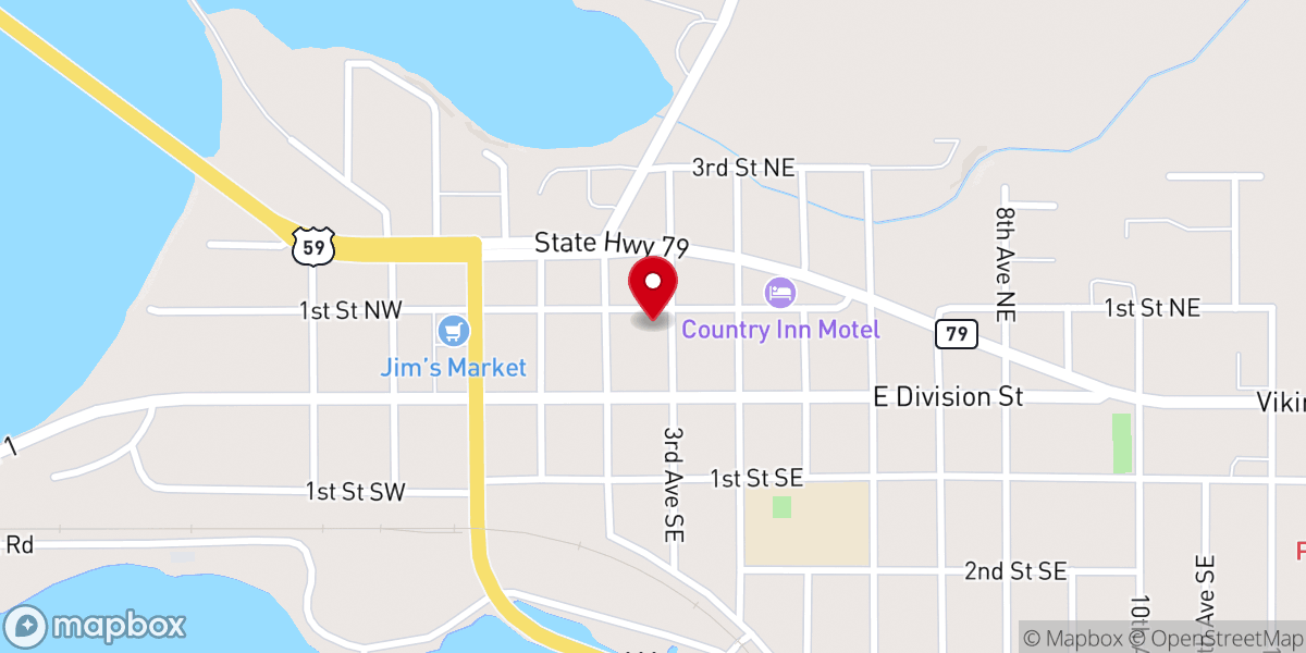 Map showing location of Christ Lutheran Church