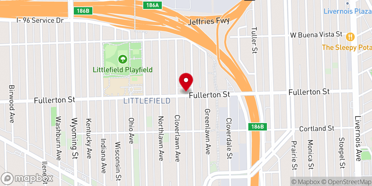 Map showing location of New Beginning Mount Calvary Missionary Baptist Church