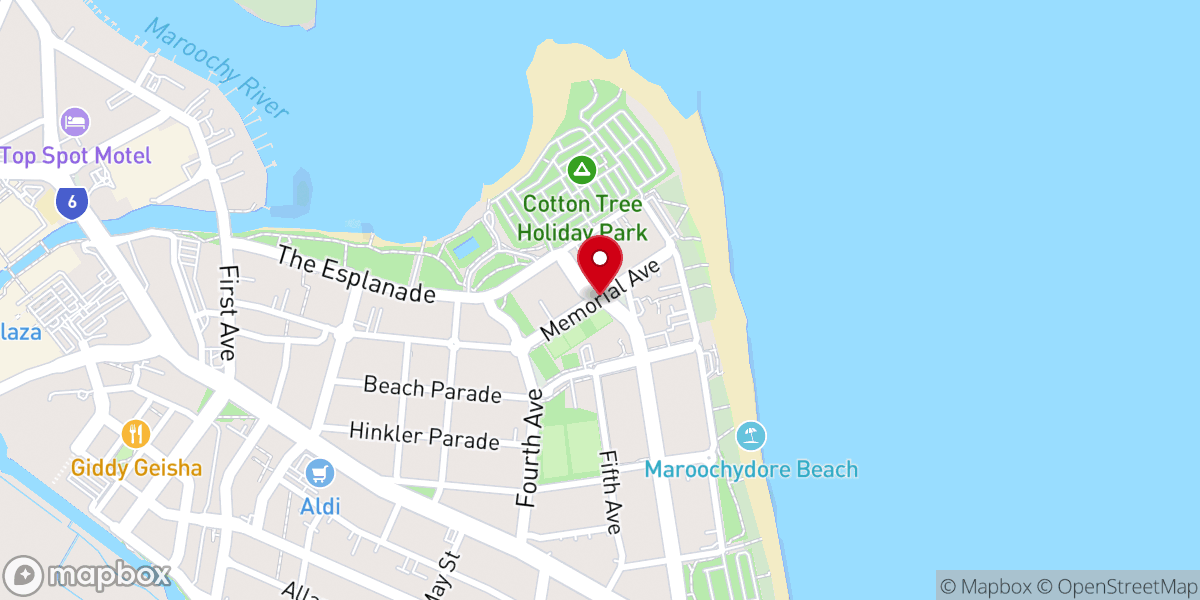 Map showing location of Pentecostal Coast Alive Church