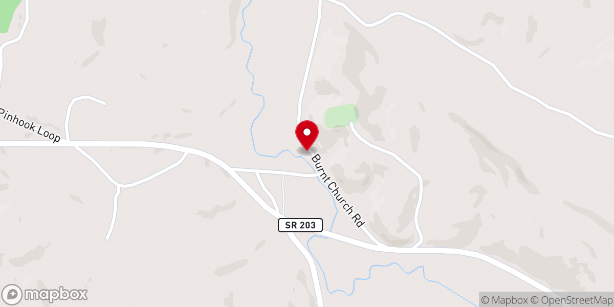 Map showing location of Turkey Creek Baptist Church