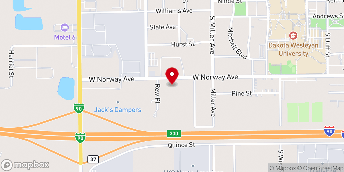 Map showing location of Harvest Community Church