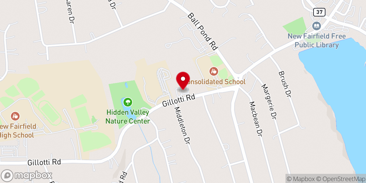 Map showing location of Congregational Church of New Fairfield