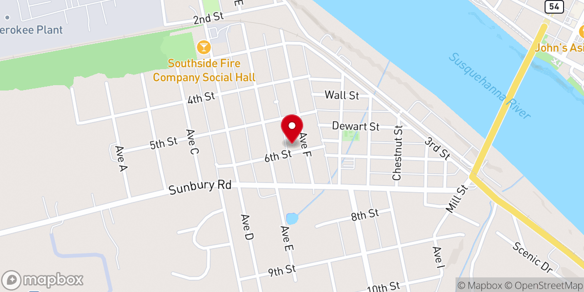 Map showing location of Danville Assembly of God Church