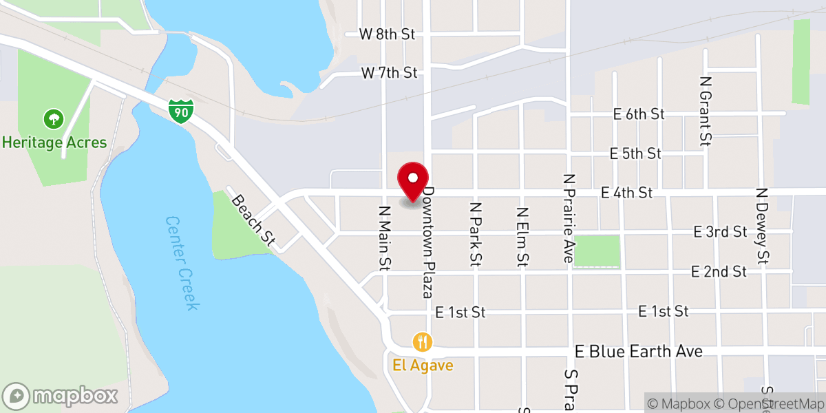 Map showing location of First Congregational United Church of Christ