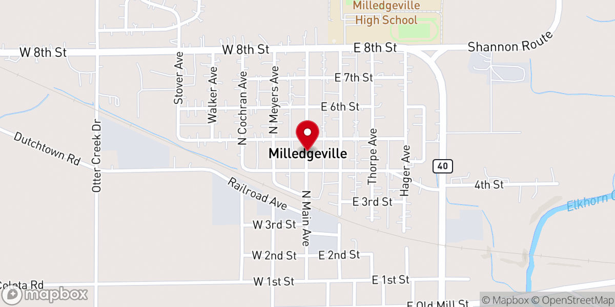 Map showing location of Cornerstone Bible Church