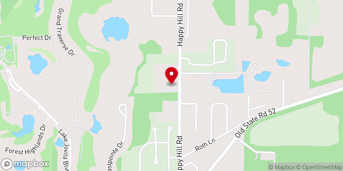 Map showing location of Happy Hills Christian Academy