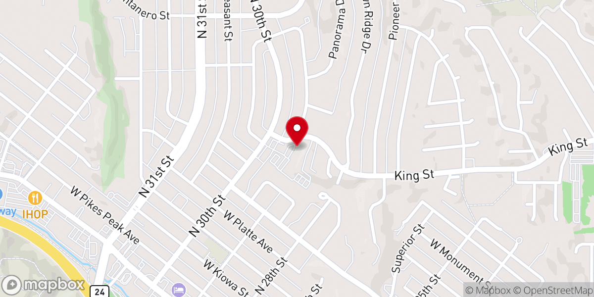 Map showing location of Calvary Worship Center