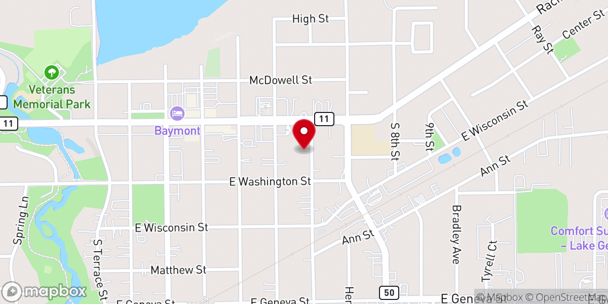 Map showing location of Delavan Seventh-Day Adventist Church