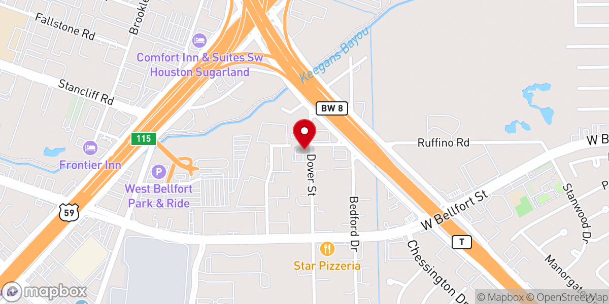 Map showing location of Seventh-day Adventist Church Alief Hispanic