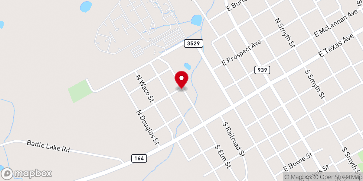 Map showing location of Rocky Creek Church