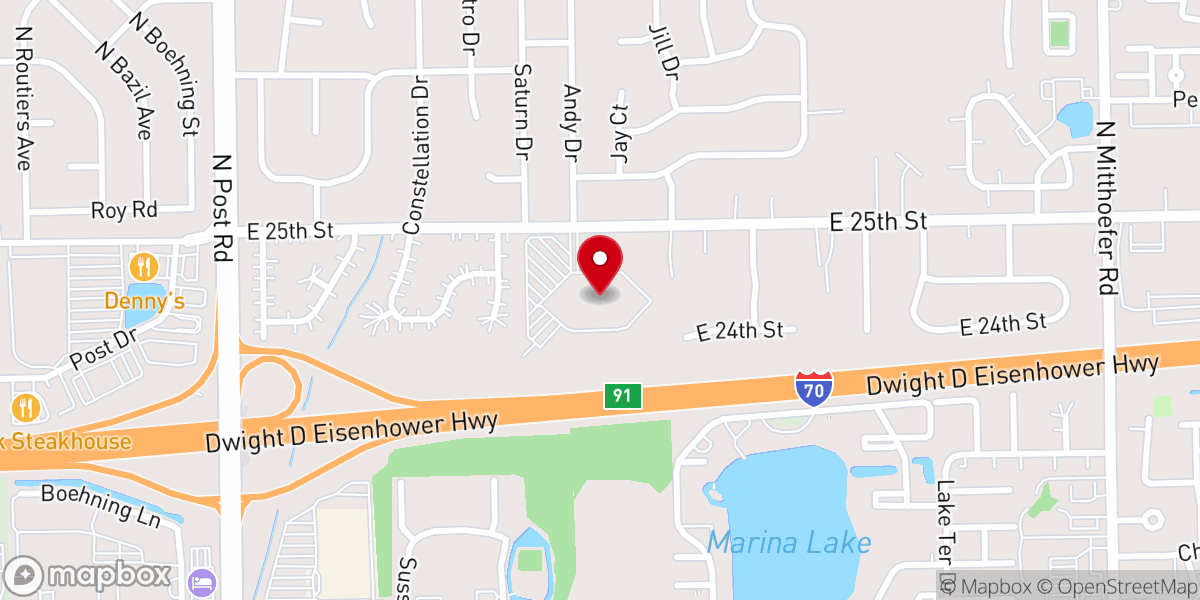 Map showing location of First Church of the Nazarene