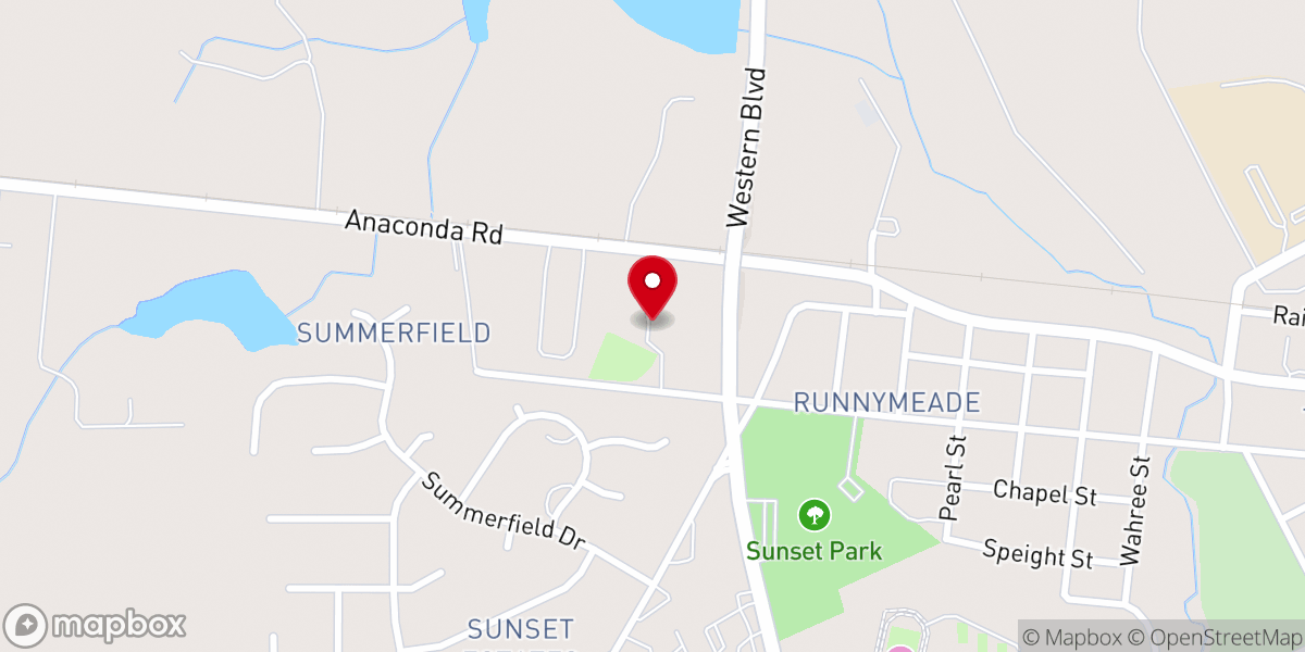 Map showing location of Sunset Church of God