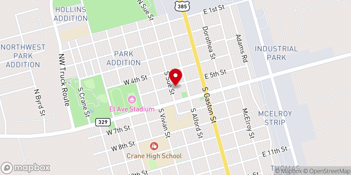 Map showing location of Tabernacle Baptist Church