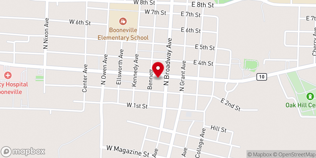 Map showing location of Reid's Hometown Barbecue
