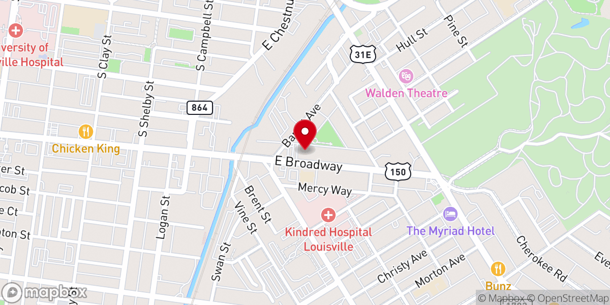 Map showing location of Concordia Lutheran Church