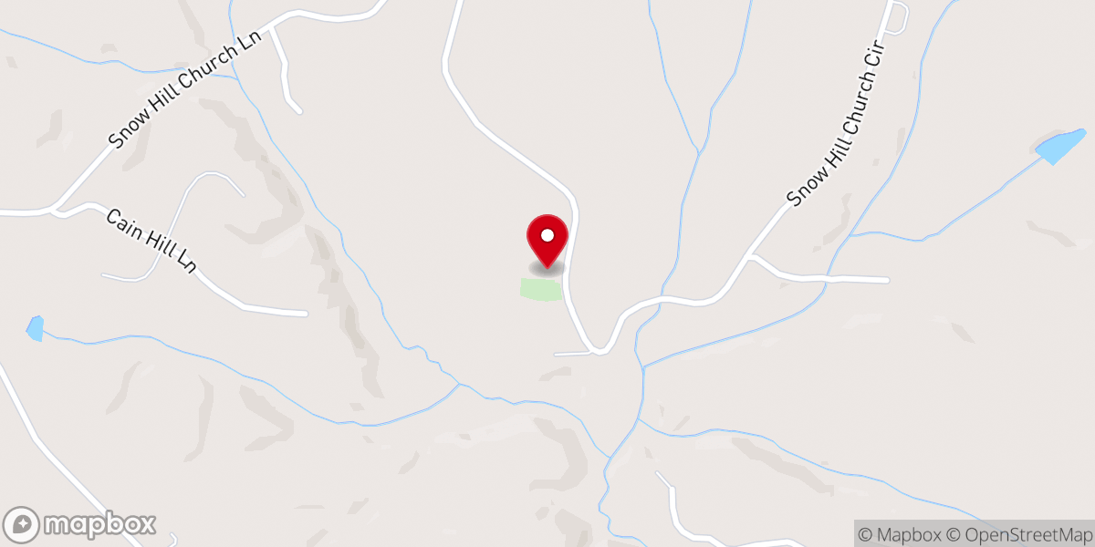 Map showing location of Snow Hill Baptist Church
