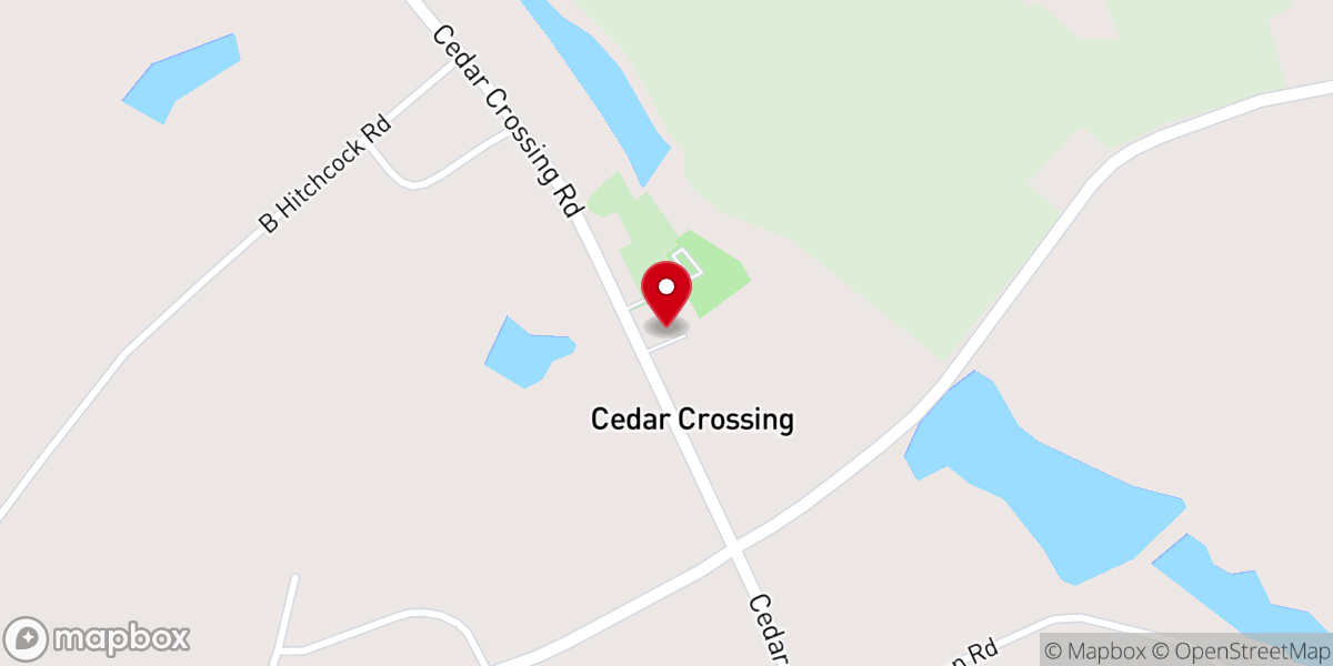 Map showing location of Cedar Crossing Baptist Church