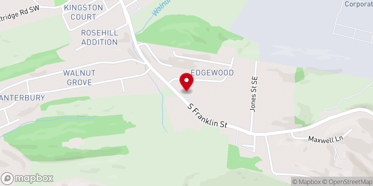 Map showing location of Calvary United Methodist Church