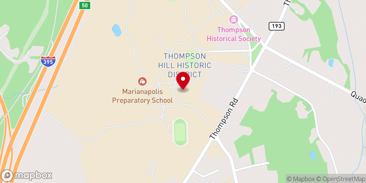 Map showing location of Marianapolis Preparatory School