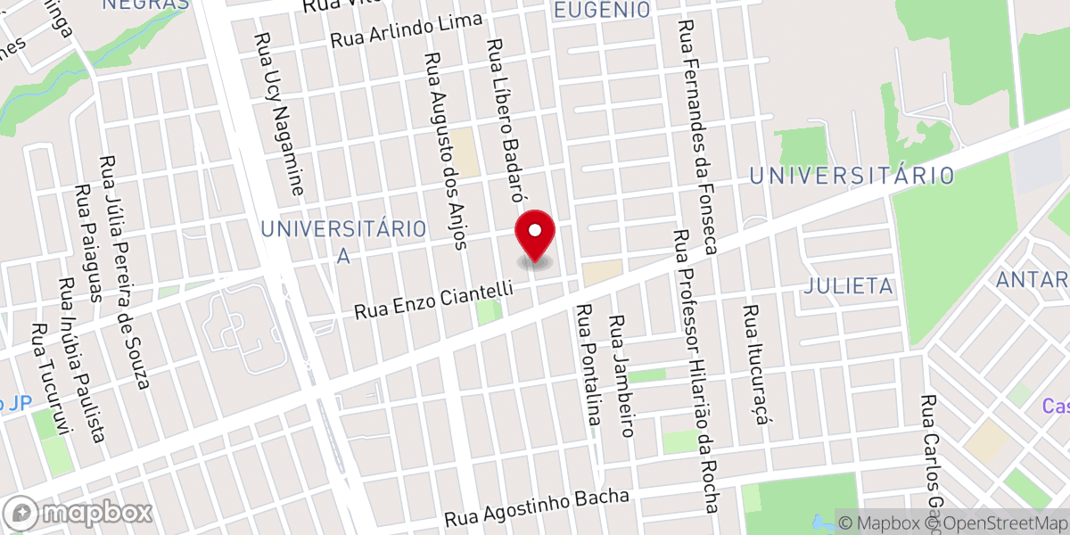 Map showing location of Igreja Batista - Bairro Universitário