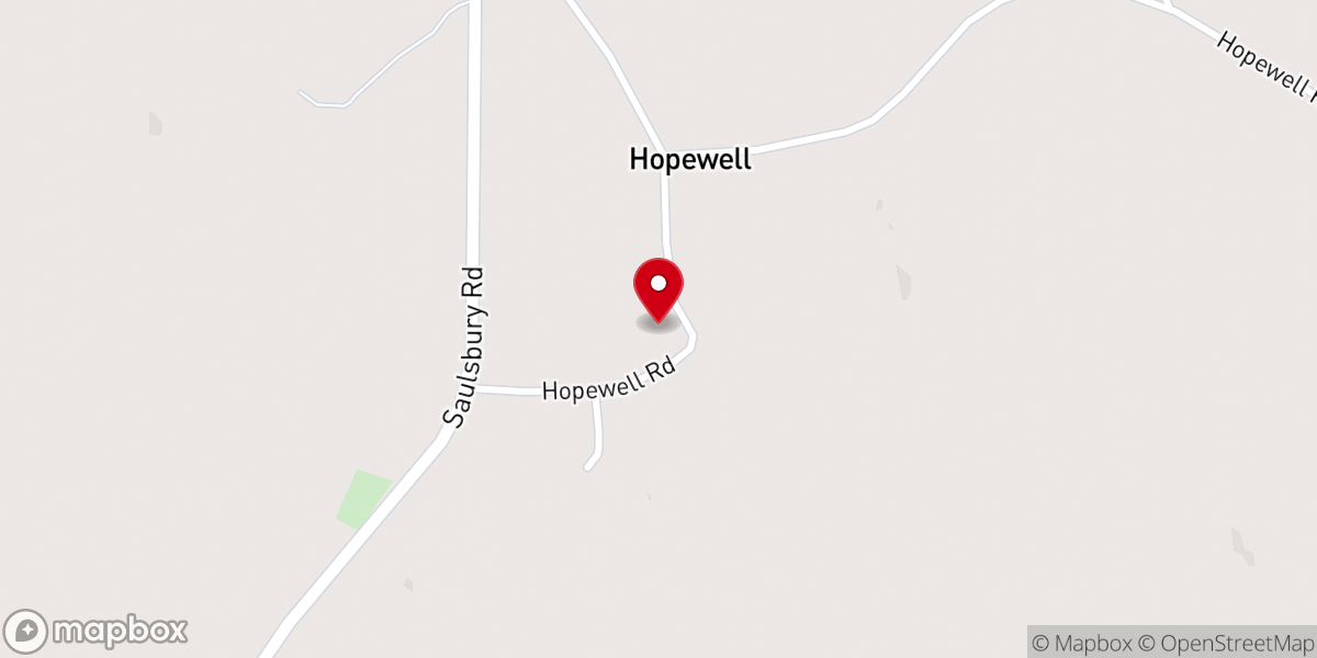 Map showing location of Hopewell Presbyterian Church