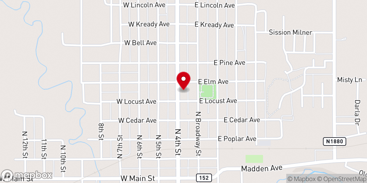 Map showing location of First Baptist Church Sayre