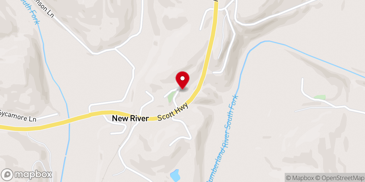 Map showing location of New River Missionary Baptist Church