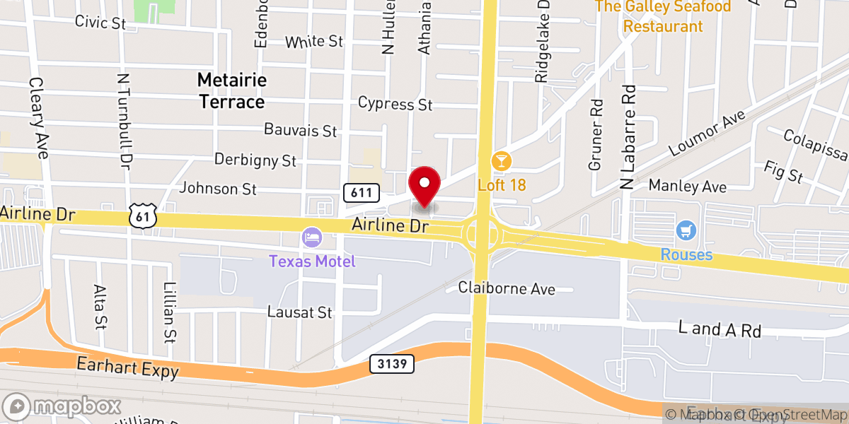Map showing location of Jefferson Parish Police