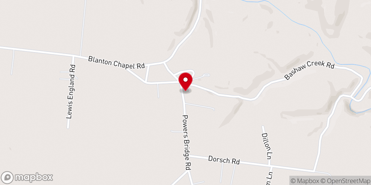 Map showing location of Blantons Chapel Methodist Church