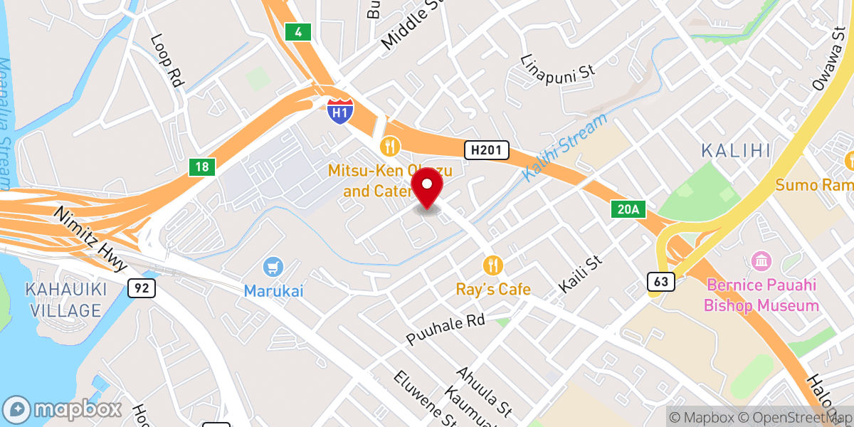 Map showing location of True Light Church of Hawaii