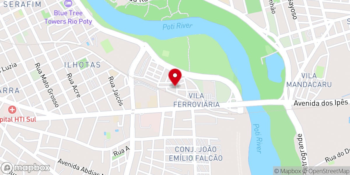 Map showing location of Assembleia de Deus Vila Ferroviária