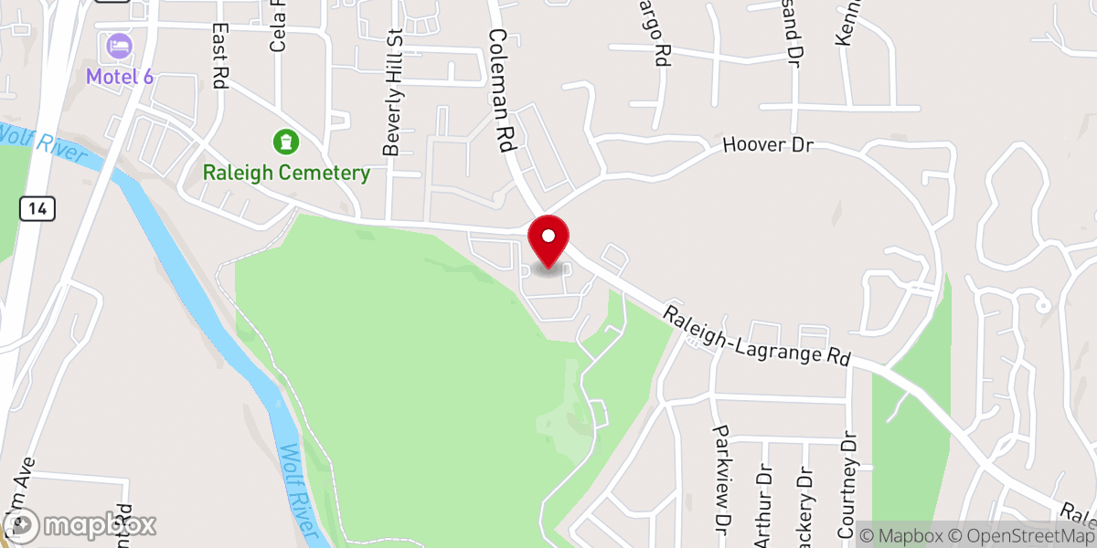 Map showing location of Hill Chapel Missionary Baptist Church