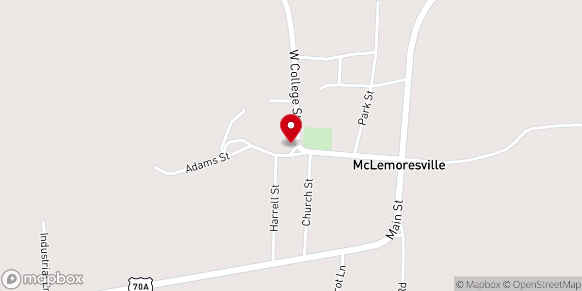 Map showing location of Bethel Cumberland Presbyterian Church