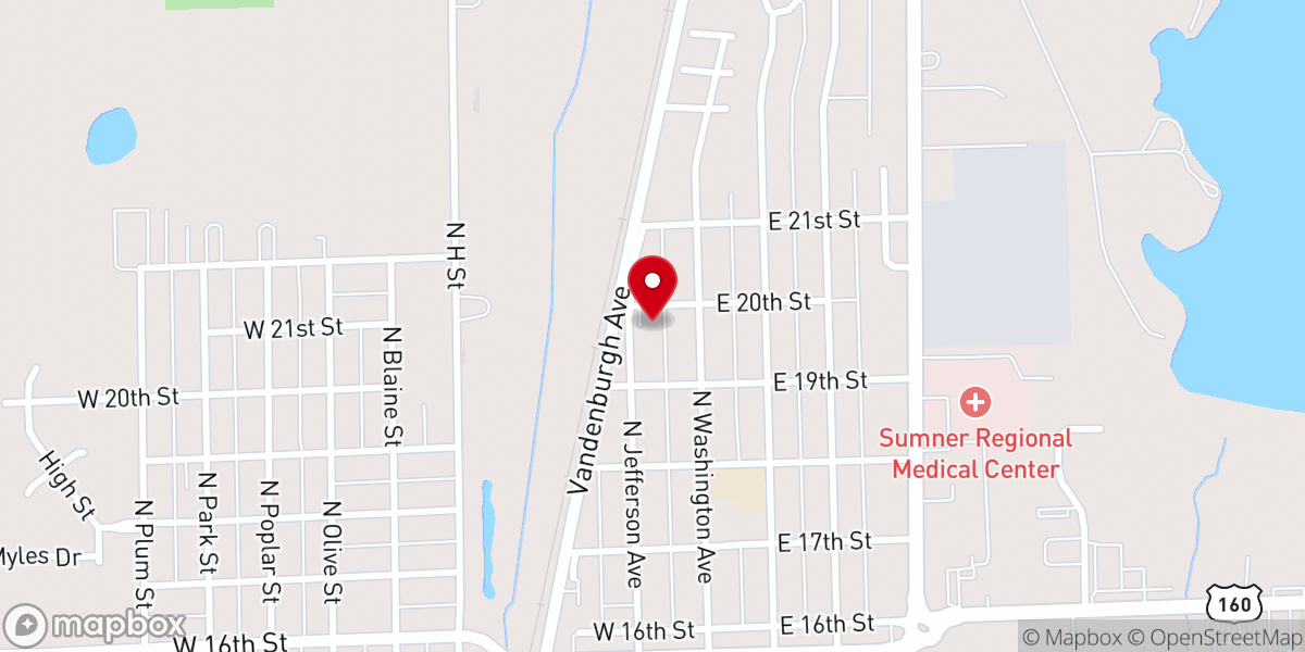 Map showing location of St Jude's Episcopal Church