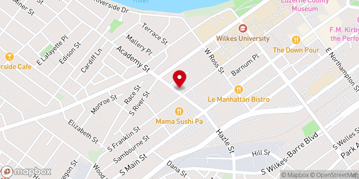 Map showing location of Central United Methodist Church