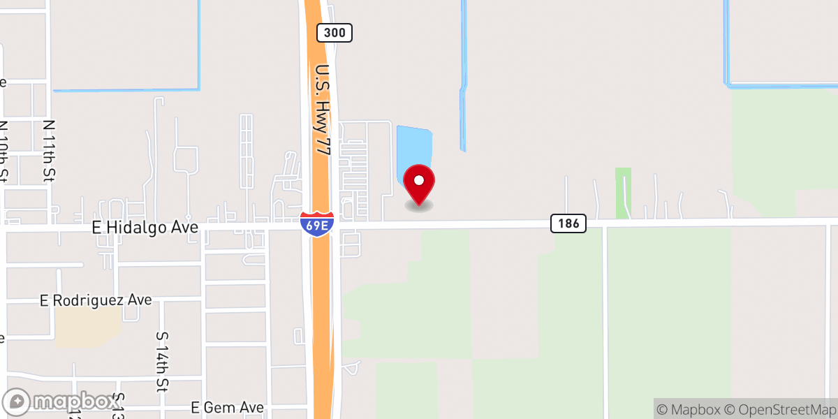 Map showing location of Gateway Raymondville Church