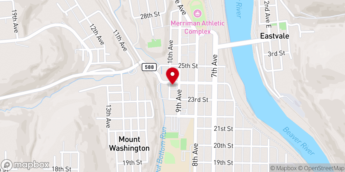 Map showing location of Second Baptist Church