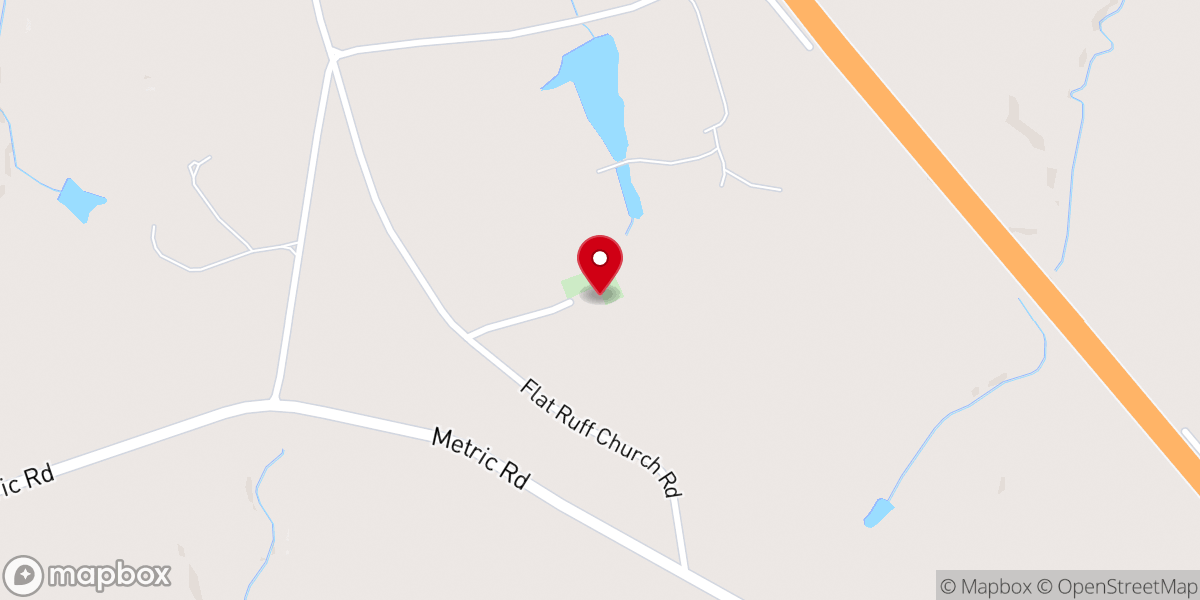 Map showing location of Flat Ruff Baptist Church