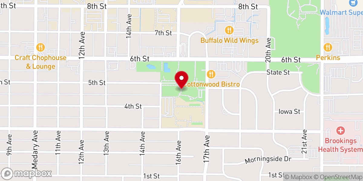 Map showing location of Hillcrest Park